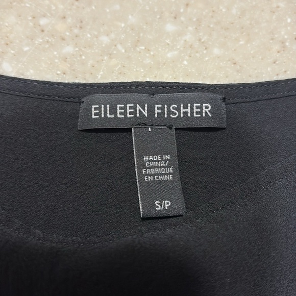 Eileen Fisher Black Silk Georgette Crepe Tunic Tank Top Size S / US 6-8 in Black - Picture 8 of 9